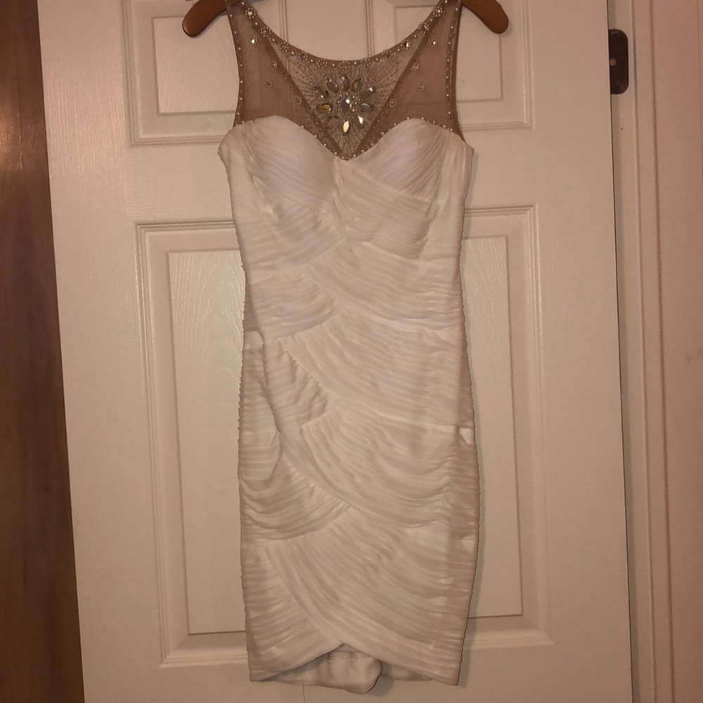 Adrianna Papell Embellished White Dress